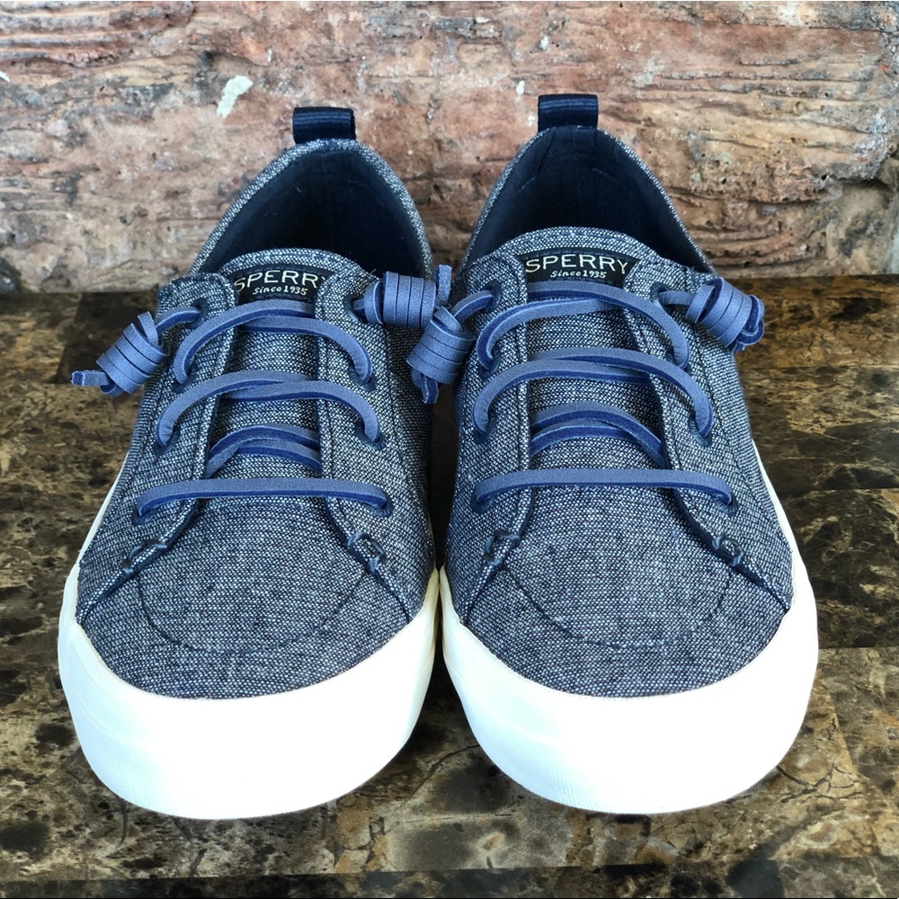 NEW Sperry Crest Vibe Sparkle Linen Sneakers - Picture 3 of 10